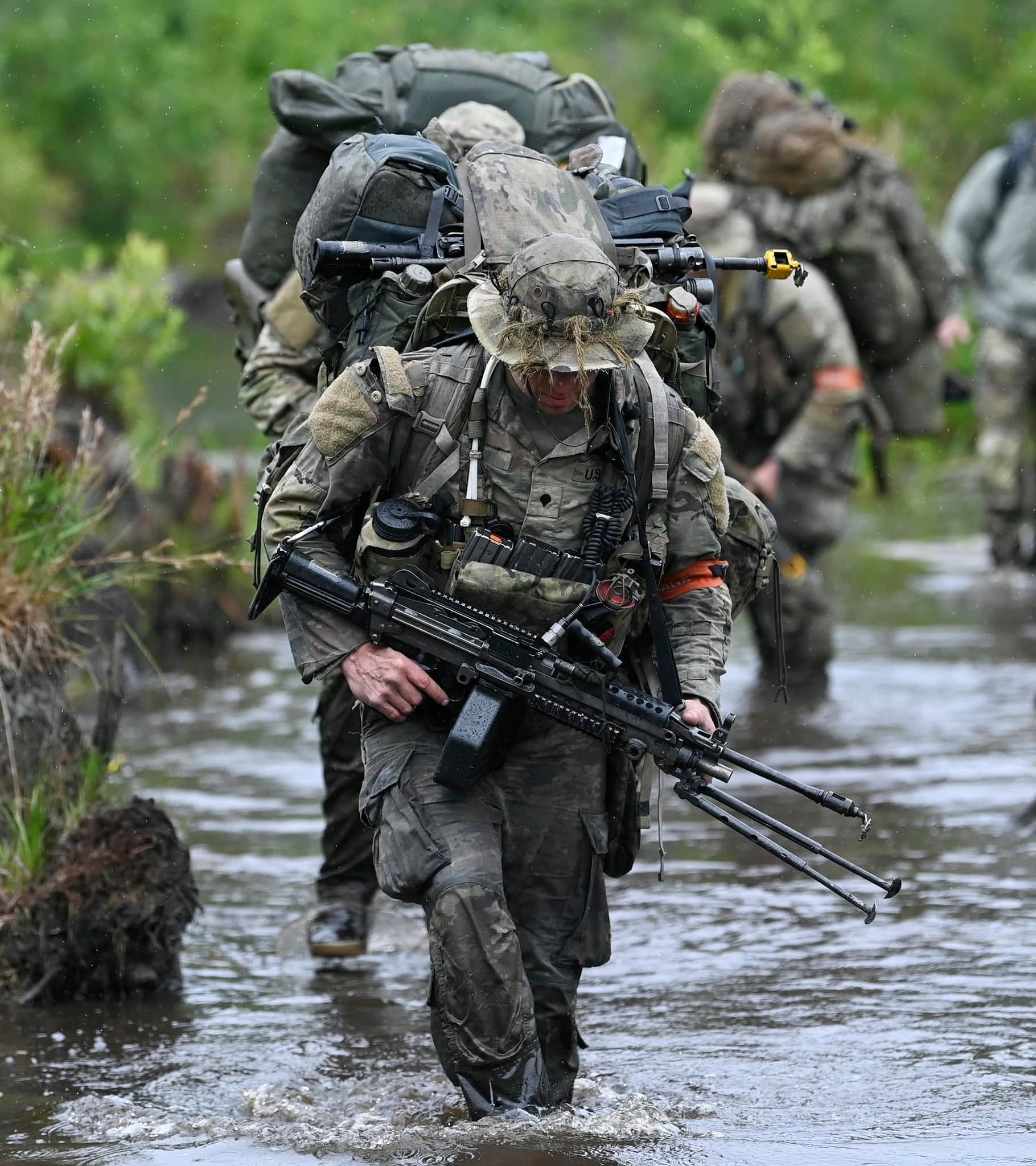 Green Beret special forces soldier engaged in combat
